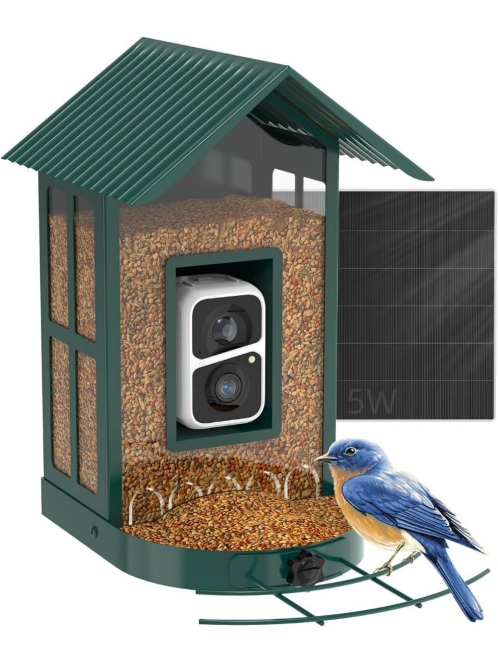 SOLIOM BF08 2K Smart Bird Feeder with Camera, Solar Powered, 2.7L
